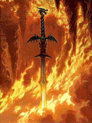 fire sword portrait