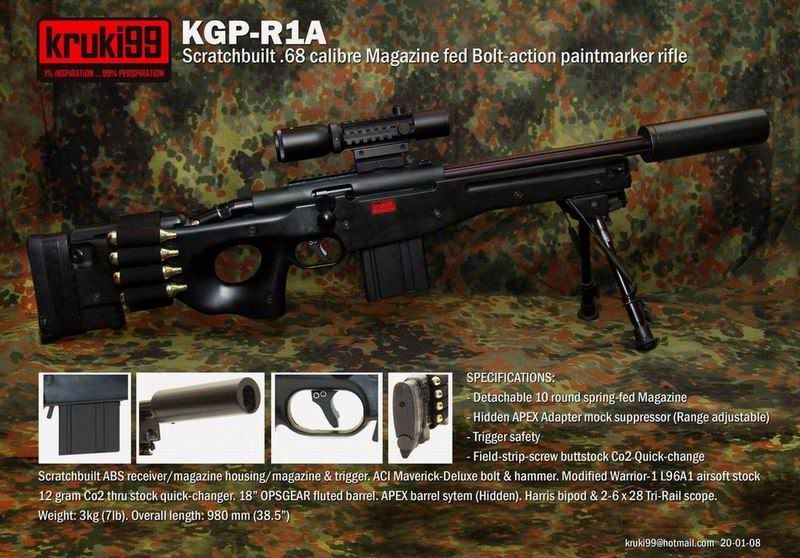 BoltAction Sniper Rifle KGPR1A Paintball Photo by kruki99 Photobucket