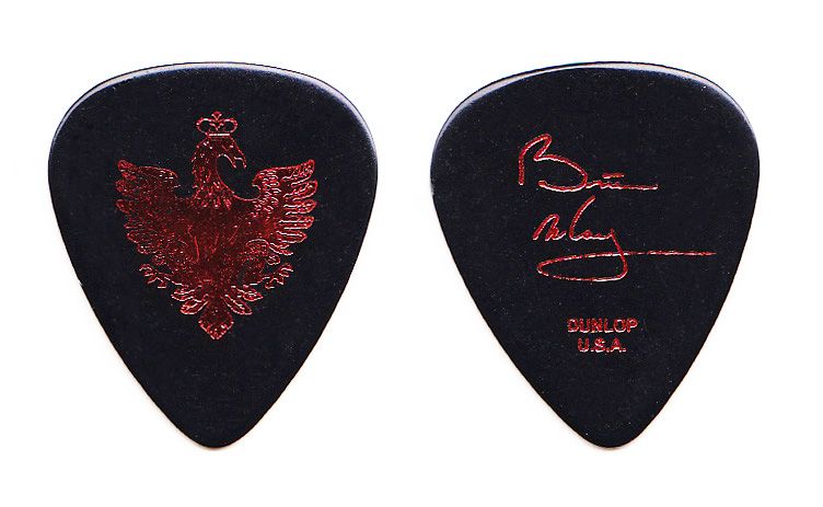 Queen Brian May Signature Black/Red Foil Falcon Guitar Pick - 2005 Tour ...