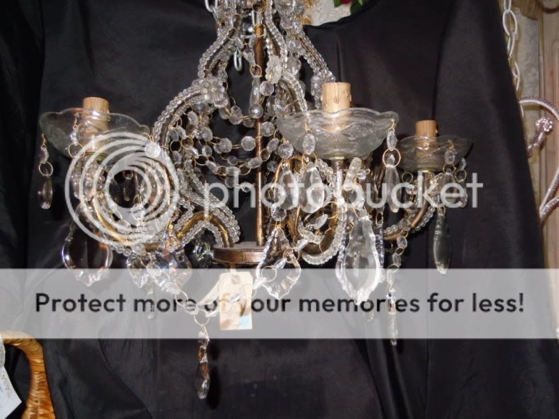 GORGEOUS VINTAGE FRENCH BEADED SHABBY CRYSTAL CHIC CHANDELIER  